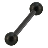 Black Steel Barbell with Black Steel Shimmer Balls 1.6mm - SKU 30019