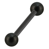Black Steel Barbell with Black Steel Shimmer Balls 1.6mm 1.6mm, 16mm, 5mm