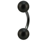 Black Steel Curved Bars with Shimmer Balls 1.6mm 4-4mm 5-5mm balls 1.6mm, 10mm, 5mm