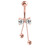 Belly Bar - Cute Jewelled Bow with Dangly Chains - SKU 30041