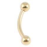 Zircon Steel Micro Curved Barbell 1.2mm (Gold colour PVD) 1.2mm, 5mm, 3mm