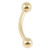 Zircon Steel Micro Curved Barbell 1.2mm (Gold colour PVD) - SKU 30096