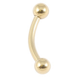 Zircon Steel Micro Curved Barbell 1.2mm (Gold colour PVD) - SKU 30097
