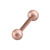 Rose Gold Steel Micro Barbell with Rose Gold Steel Shimmer Balls 1.2mm 1.2mm, 8mm, 3mm - alternative image