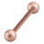 Rose Gold Steel Barbell with Rose Gold Steel Shimmer Balls 1.6mm 1.6mm, 10mm, 4mm - alternative image