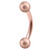 Rose Gold Steel Micro Curved Barbell with Rose Gold Steel Shimmer Balls 1.2mm - SKU 30124