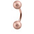 Rose Gold Steel Curved Bars with Shimmer Balls 1.6mm 4-4mm 5-5mm balls 1.6mm, 12mm, 5mm - alternative image