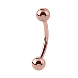 Rose Gold Titanium Micro Curved Barbell 1.2mm (Rose Gold colour PVD) - SKU 30179