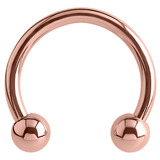 Rose Gold Titanium Circular Barbells (CBB) (Horseshoes) (Rose Gold colour PVD) - SKU 30187