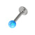 Steel Labret with Synthetic Opal Ball 1.2mm 1.2mm, 10mm 3mm, Island Blue Opal - alternative image