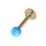 Zircon Steel Labret with Synthetic Opal Ball 1.2mm 1.2mm, 6mm 3mm, Light Blue Opal