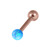 Rose Gold Steel Micro Barbell with Synthetic Opal Ball Single Ended 1.2mm gauge 1.2mm, 6mm, 3mm, Light Blue Opal - alternative image
