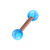 Rose Gold Steel Micro Barbell with Synthetic Opal Ball Double Ended 1.2mm 1.2mm, 10mm, 3mm, Light Blue Opal - alternative image