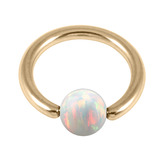 Zircon Steel BCR with Synthetic Opal Ball 1.6mm, 8mm 4mm, White Opal