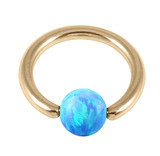 Zircon Steel BCR with Synthetic Opal Ball 1.6mm, 8mm 4mm, Light Blue Opal