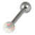 Steel Barbell with Synthetic Opal Ball Single Ended 1.6mm - SKU 30429