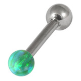 Steel Barbell with Synthetic Opal Ball Single Ended 1.6mm - SKU 30430