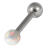Steel Barbell with Synthetic Opal Ball Single Ended 1.6mm - SKU 30434