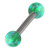 Steel Barbell with Synthetic Opal Ball Double Ended 1.6mm 1.6mm, 12mm, 5mm, Green Opal - alternative image