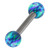 Steel Barbell with Synthetic Opal Ball Double Ended 1.6mm 1.6mm, 12mm, 5mm, Blue Opal - alternative image