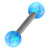 Steel Barbell with Synthetic Opal Ball Double Ended 1.6mm 1.6mm, 12mm, 5mm, Light Blue Opal - alternative image