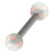 Steel Barbell with Synthetic Opal Ball Double Ended 1.6mm 1.6mm, 16mm, 5mm, White Opal - alternative image