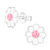 Sterling Silver Daisy Flower Ear Stud Earrings - SKU 30484