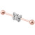 Rose Gold Steel Industrial Scaffold Barbell with Butterfly 1.6mm, 36mm, 5mm, Butterfly - alternative image