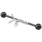 Black Steel Industrial Scaffold Barbell with Zip 1.6mm, 32mm, 5mm, Zip