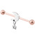 Rose Gold Steel Industrial Scaffold Barbell with Moon and Star 1.6mm, 38mm, 5mm, Moon and Star - alternative image
