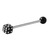 Acrylic Single Dice Barbell 1.6mm 16mm / Black (one bar only) - alternative image