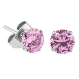 Steel Ear Stud Earrings - Claw Set Jewelled - SKU 30723