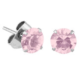 Steel Ear Stud Earrings - Claw Set Jewelled - SKU 30724