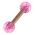 Rose Gold Steel Barbell with Synthetic Opal Ball Double Ended 1.6mm 1.6mm, 12mm, 5mm, Pink Opal - alternative image