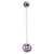 Pregnancy Bioflex and Surgical Steel Single Jewelled Belly Bars (formerly PTFE) - SKU 31118