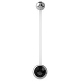 Pregnancy Bioflex and Surgical Steel Double Jewelled Belly Bars (formerly PTFE) - SKU 31120