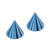 Titanium Threaded Cones and Spikes 1.2mm 1.2mm, 3mm base, 3mm height. Pair of Cones, Ice Blue - alternative image