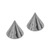 Titanium Threaded Cones and Spikes 1.2mm 1.2mm, 3mm base, 3mm height. Pair of Cones, Mirror Polish - alternative image