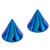 Titanium Threaded Cones and Spikes 1.6mm 1.6mm, 4mm base, 4mm height. Pair of Cones, Blue - alternative image