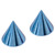 Titanium Threaded Cones and Spikes 1.6mm 1.6mm, 4mm base, 4mm height. Pair of Cones, Ice Blue - alternative image