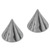 Titanium Threaded Cones and Spikes 1.6mm 1.6mm, 4mm base, 4mm height. Pair of Cones, Mirror Polish - alternative image