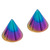 Titanium Threaded Cones and Spikes 1.6mm 1.6mm, 4mm base, 4mm height. Pair of Cones, Rainbow - alternative image