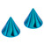 Titanium Threaded Cones and Spikes 1.6mm 1.6mm, 4mm base, 4mm height. Pair of Cones, Turquoise - alternative image