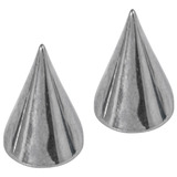 Titanium Threaded Cones 1.6mm 1.6mm, 4mm base, 6mm height. Pair of Cones, Mirror Polish