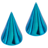 Titanium Threaded Cones 1.6mm 1.6mm, 4mm base, 6mm height. Pair of Cones, Turquoise