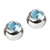 Steel Threaded Jewelled Balls 1.6x4mm Light Blue - 2 balls (a pair) - alternative image