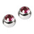 Steel Threaded Jewelled Balls 1.2x3mm Fuchsia - 2 balls (a pair) - alternative image