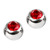 Steel Threaded Jewelled Balls 1.2x3mm Red - 2 balls (a pair) - alternative image