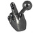 Black Steel Barbell with Black Steel Middle Finger 1.6mm 1.6mm, 12mm, Middle Finger - alternative image
