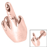 Rose Gold Steel Threaded Attachment - Middle Finger 1.6mm - SKU 31392
